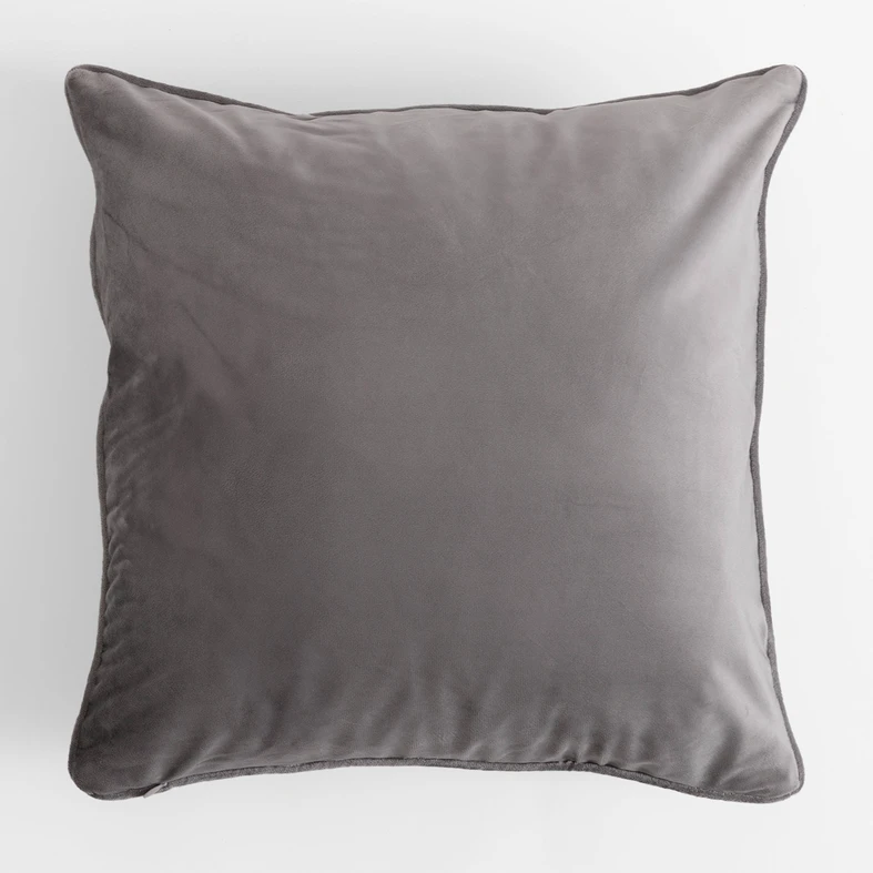 Welurowa poszewka srebrna w kwiaty