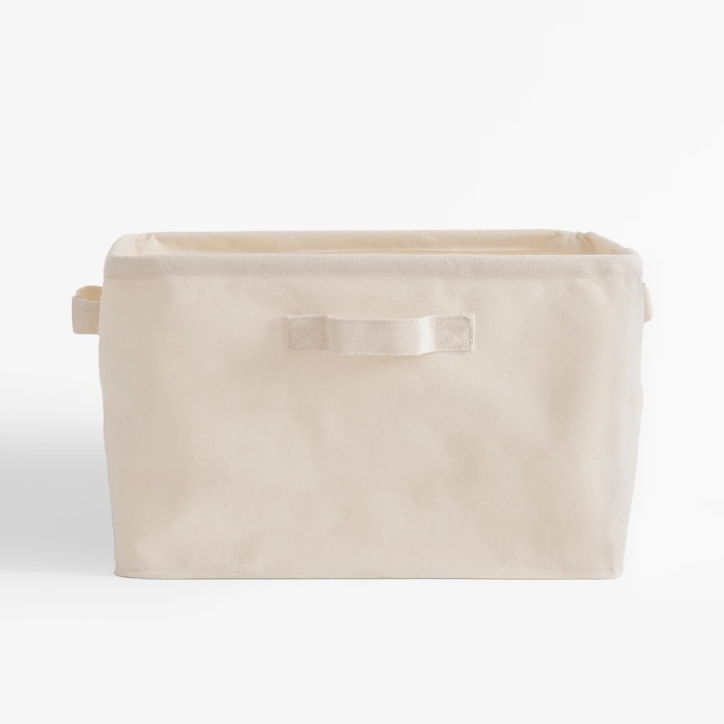 Beżowy pojemnik z uchwytami