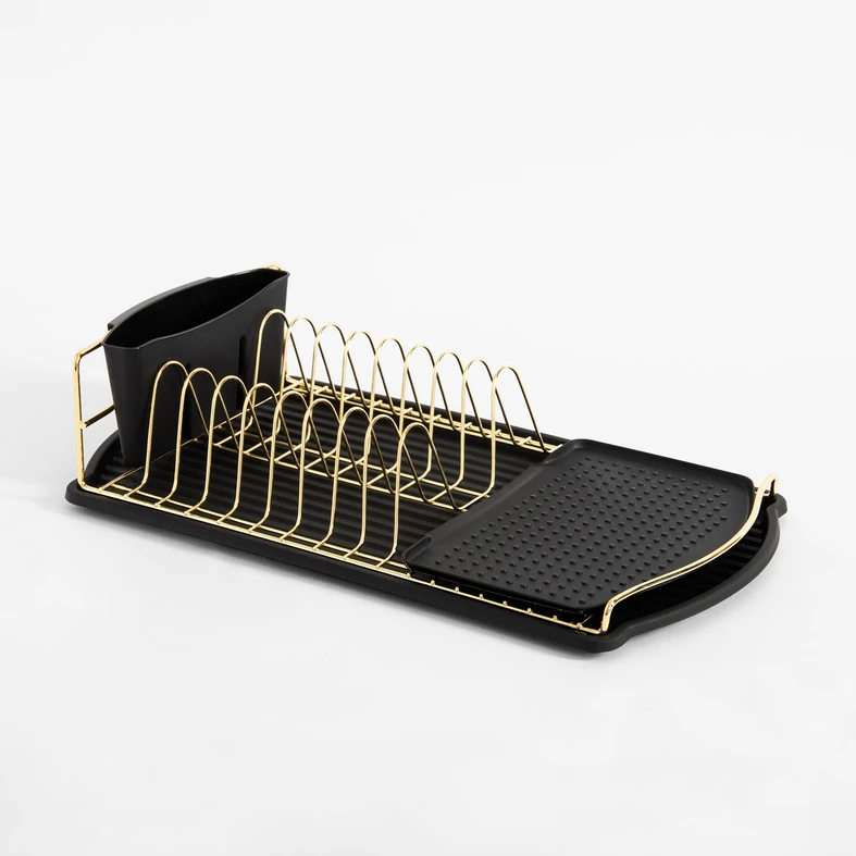 Sušička na riad čierno-zlatá 47,5x26,5x11 cm