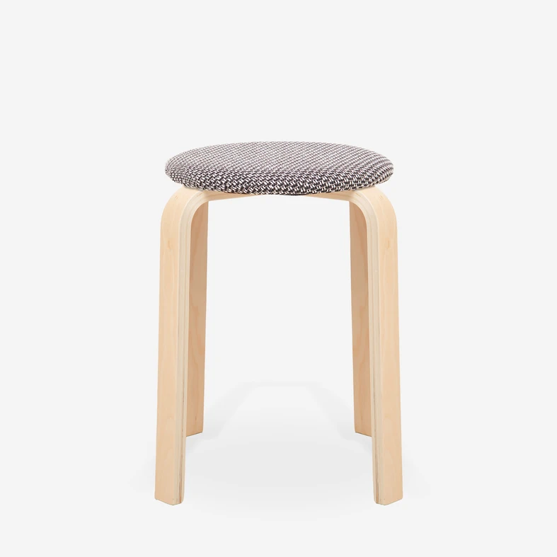 Sivá čalúnená taburetka CETON