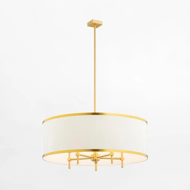 Závesné svietidlo s tienidlom v bielej a zlatej farbe ABBANO