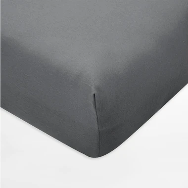Prestieradlo z džerseja s gumičkou v tmavosivej farbe IVETTE 90x200 cm