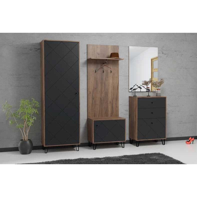 Skrinka na topánky so sivou prednou stranou BILBAO