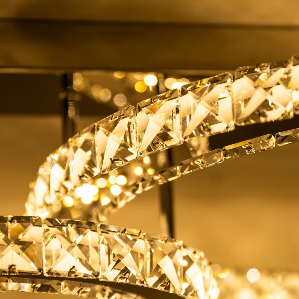 Stropné LED svietidlo GIRONA 2 krúžky chróm