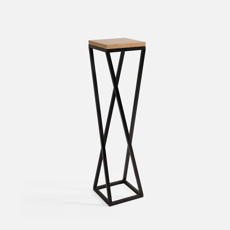 Loftový stojan na kvety, čierny dub LESCAR M 77 cm