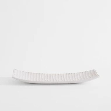 Dekoratívny tanier biely 34x13 cm