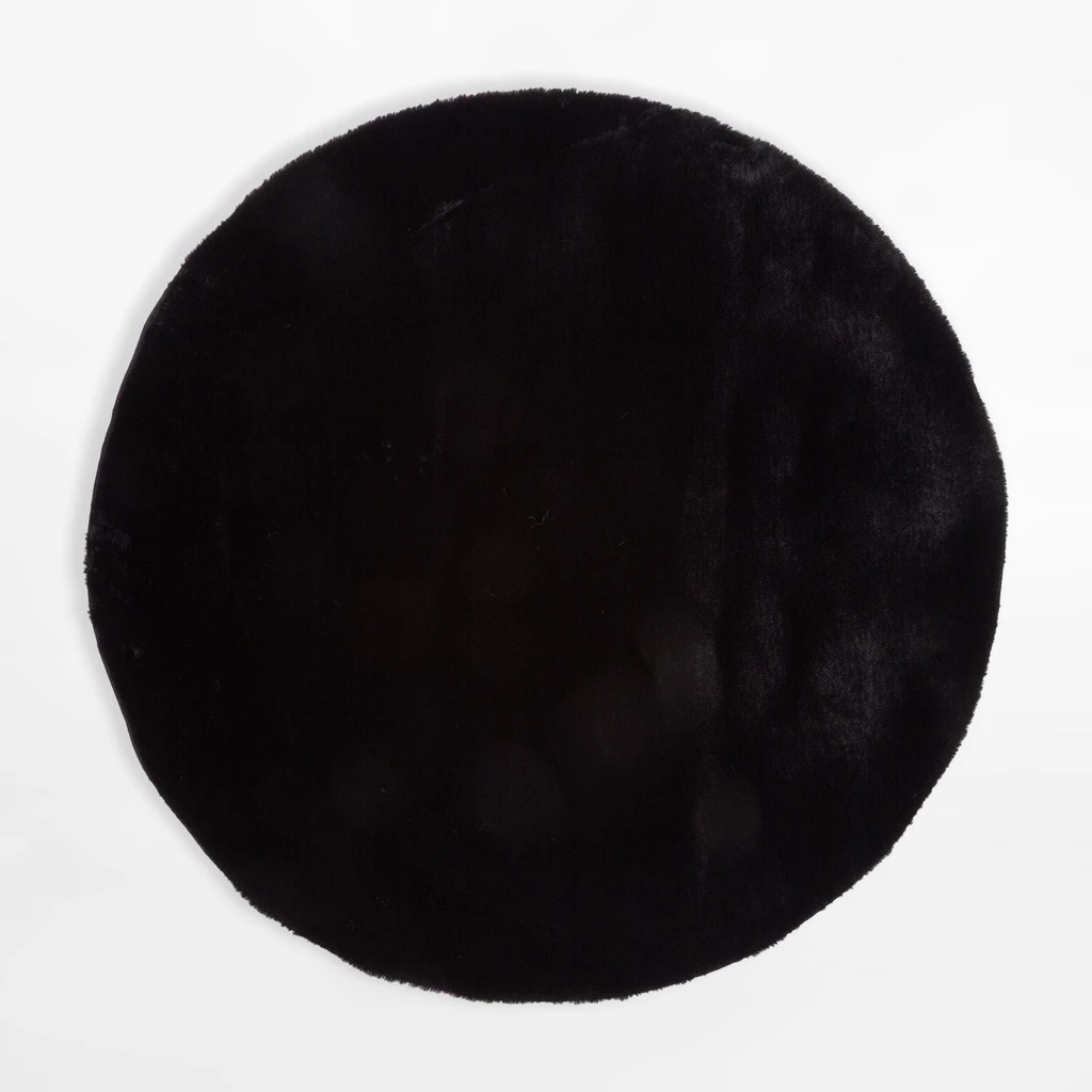 Okrúhly koberec RABBIT, čierny, 120 cm