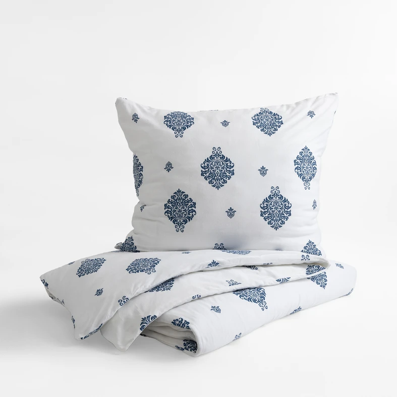 Bavlnená posteľná bielizeň JERSEYLOVE modro-biela 220x200 cm