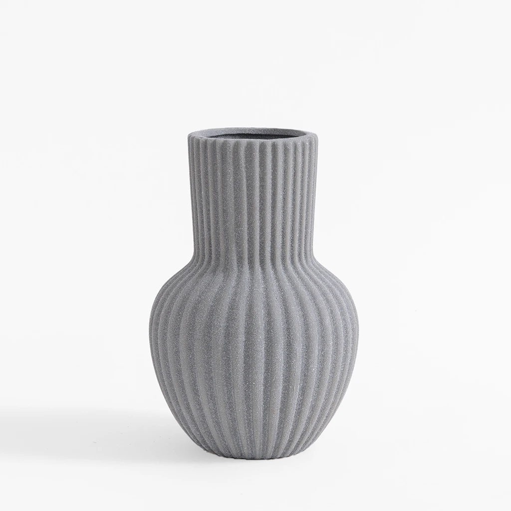 Keramická váza sivá 19,8 cm