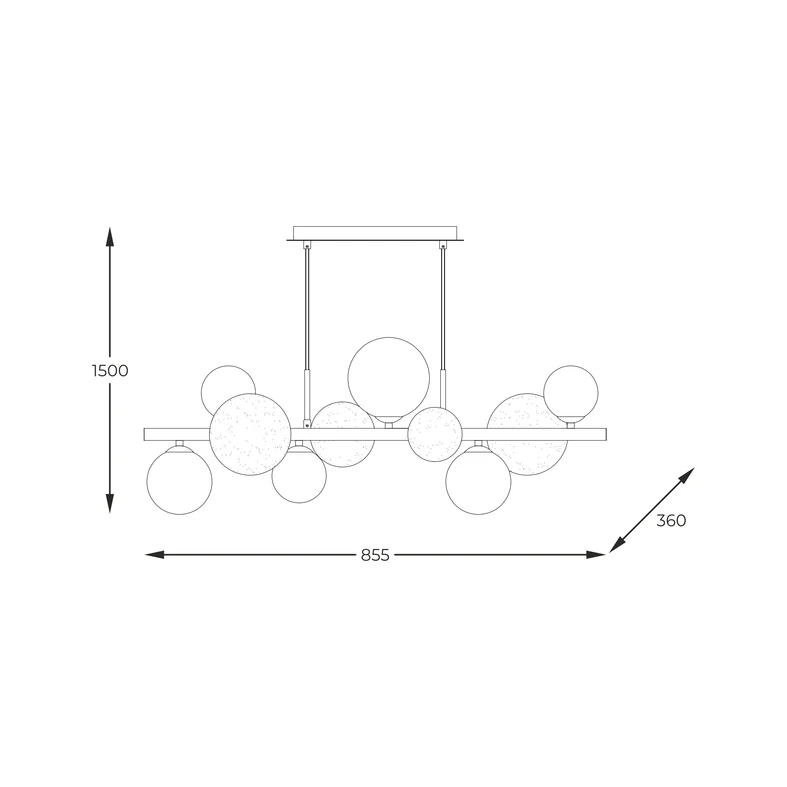 Lampa wisząca VILLA pasuje do wnętrz utrzymanych w stylistyce nowoczesnej oraz glamour.