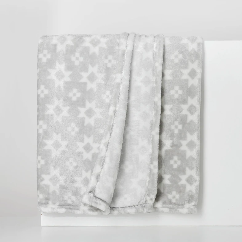 Deka, geometrický vzor, béžová CODIE 130x160 cm