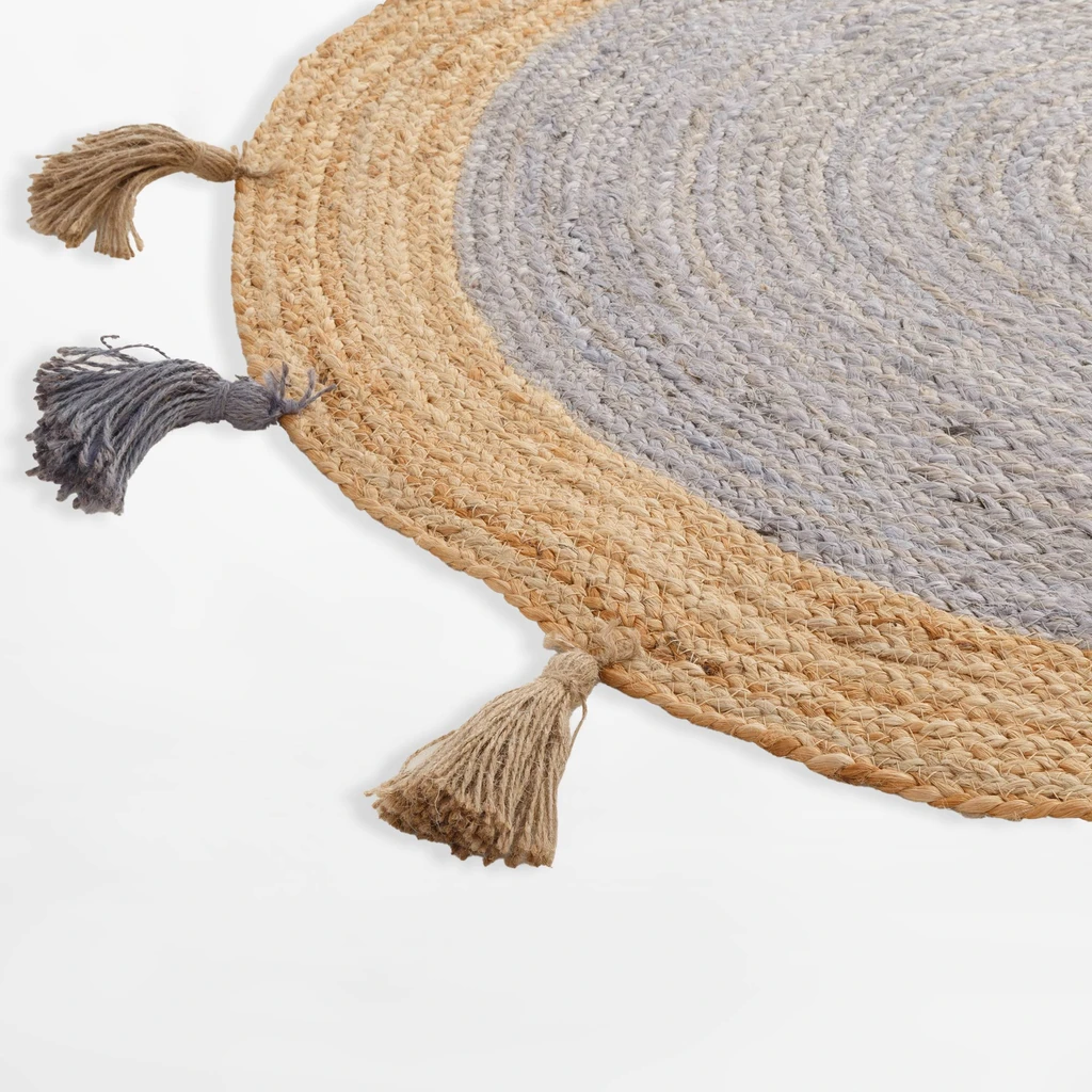 Okrúhly jutový koberec BRUGA, geometrický, 100 cm