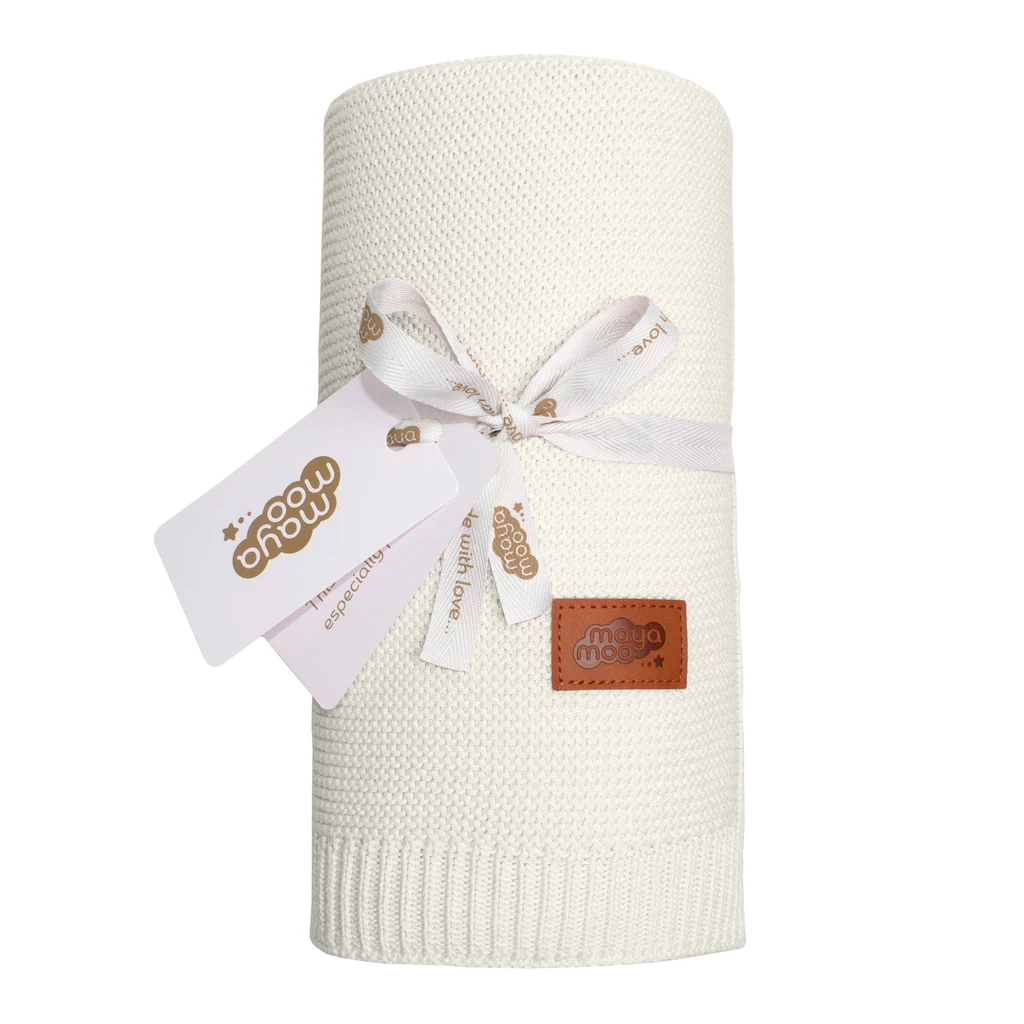 Detská deka bambusová krémová MAYA MOO 80x100 cm