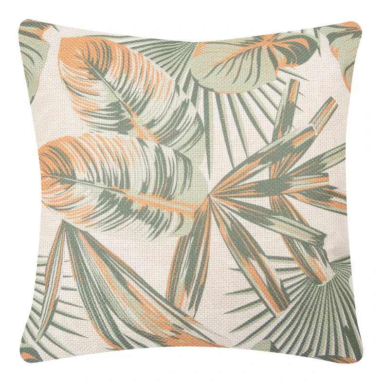 Dekoratívna obliečka na vankúš s listami zelená ALESSIA 45x45 cm