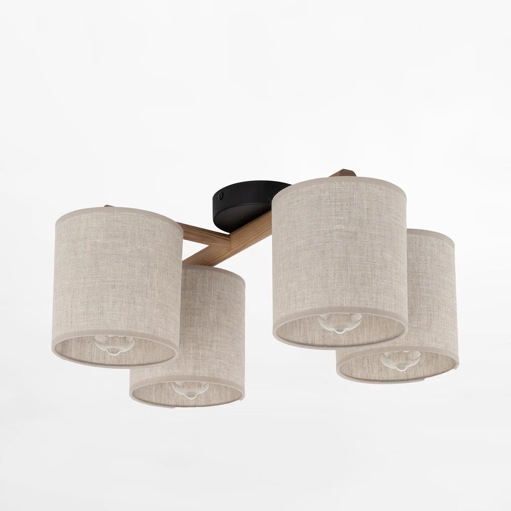 Oprawa lampy przystosowana została dla 4 żarówek LED typu E27 o mocy 15W.