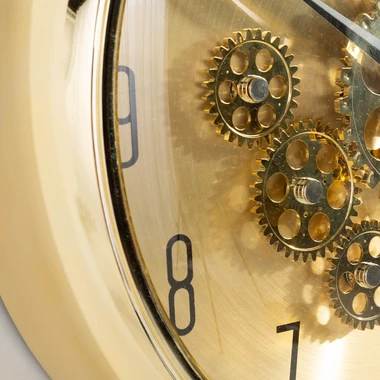 Nástenné hodiny s dvojitým mechanizmom zlaté 35 cm