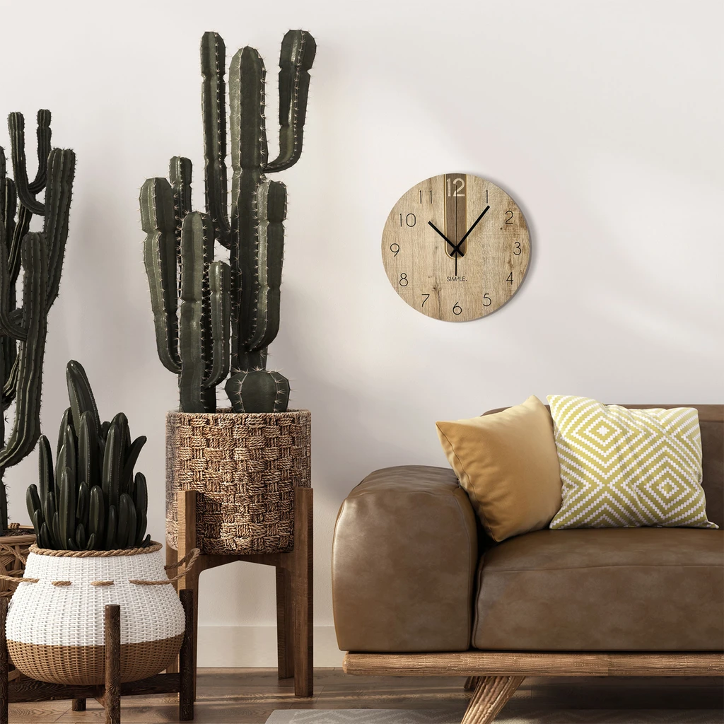 Brązowy zegar w stylu rustykalnym