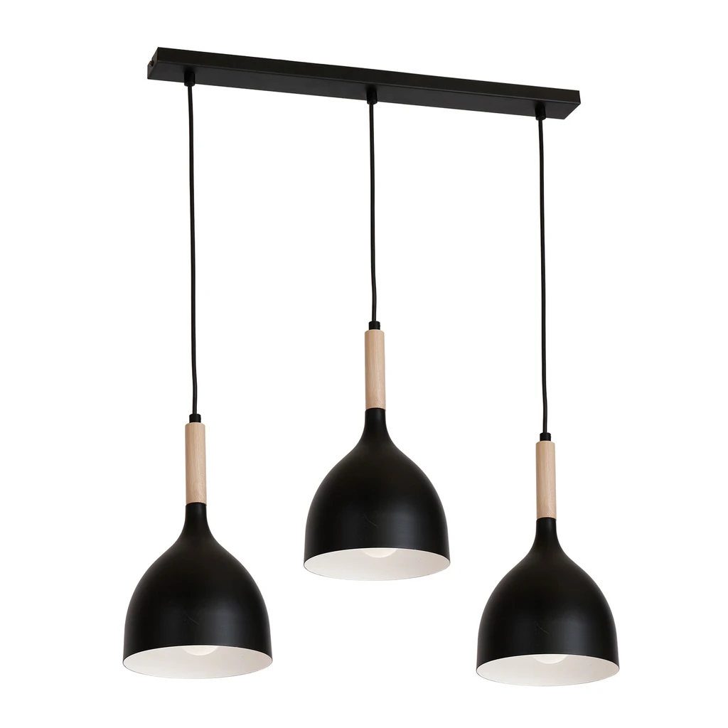 Závesné svietidlo čierne 3xE27 NOAK 1193