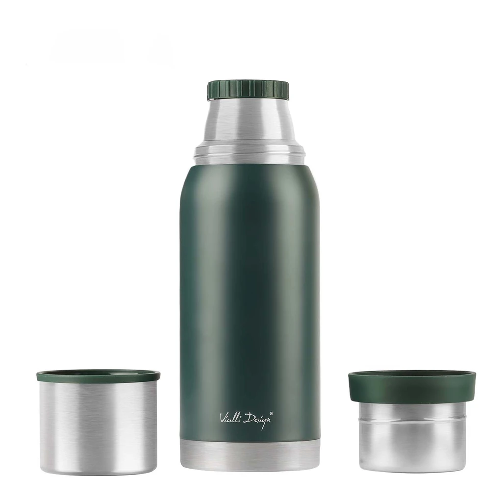 Termoska s 2 hrnčekmi zelená FUORI 1 l