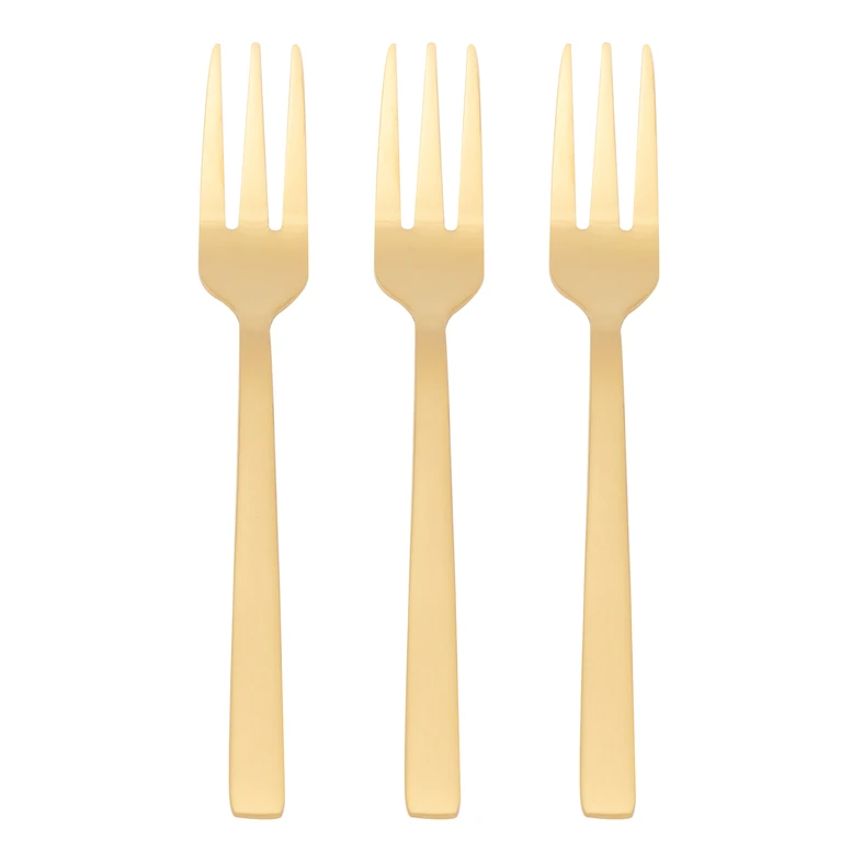 Vidlička na tortu PIANO GOLD, sada 3 ks