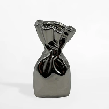 Moderná váza strieborná 24 cm