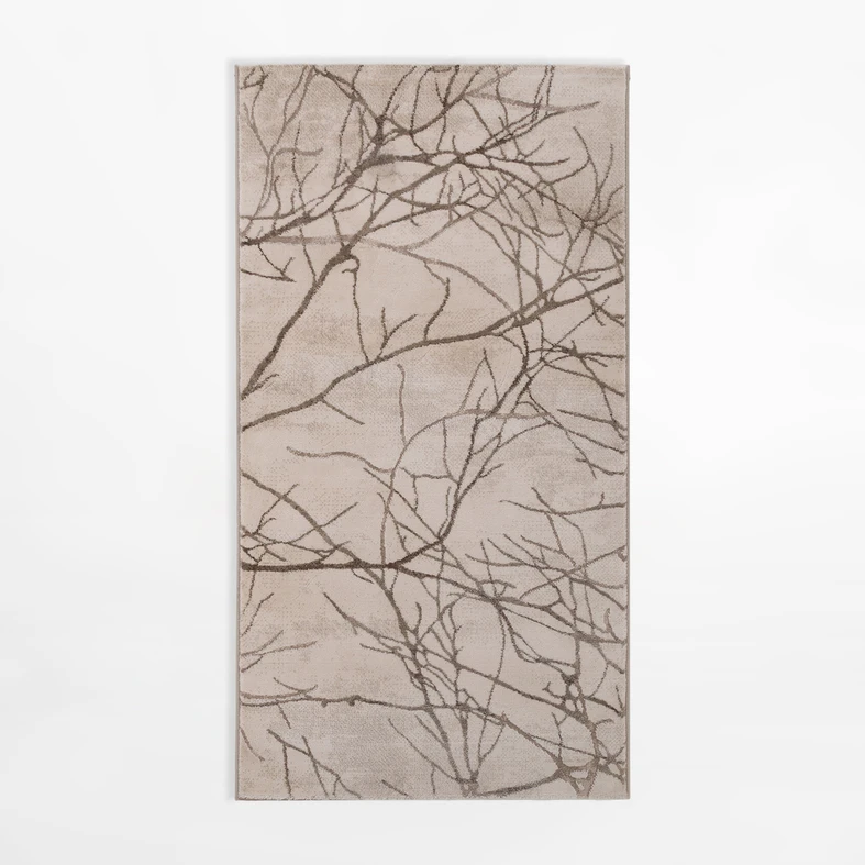 Koberec so vzorom konárov SPAZZIO, krémový, 80x150 cm