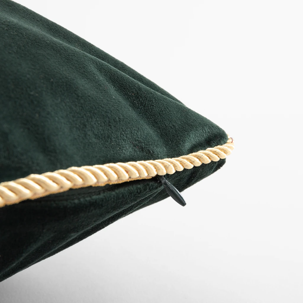 Velúrová obliečka na vankúš tmavozelená LILLE 60x60 cm