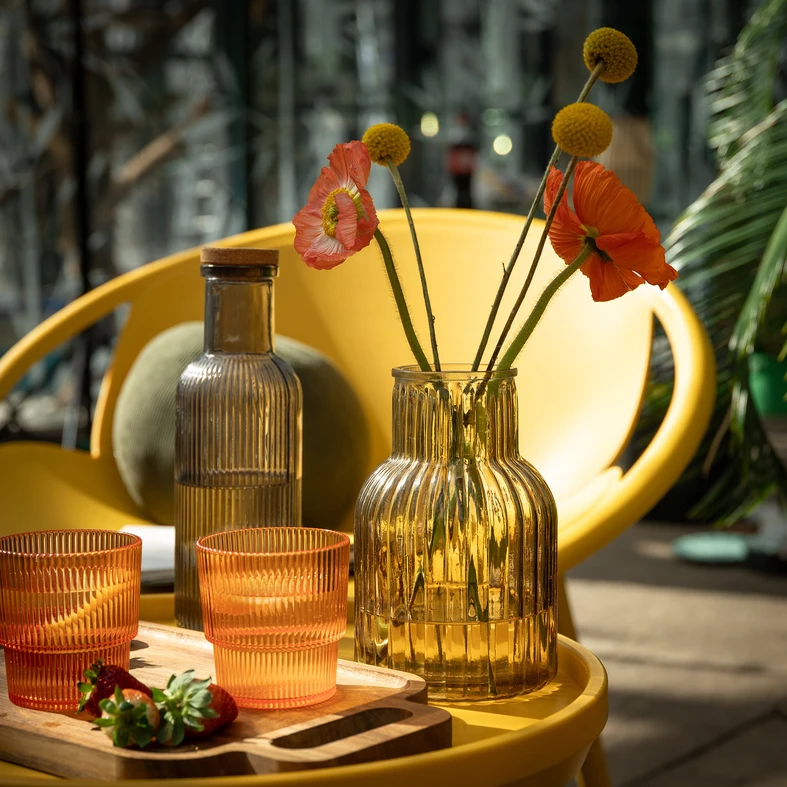 Hnedá váza IRIS 12,5x20,5 cm