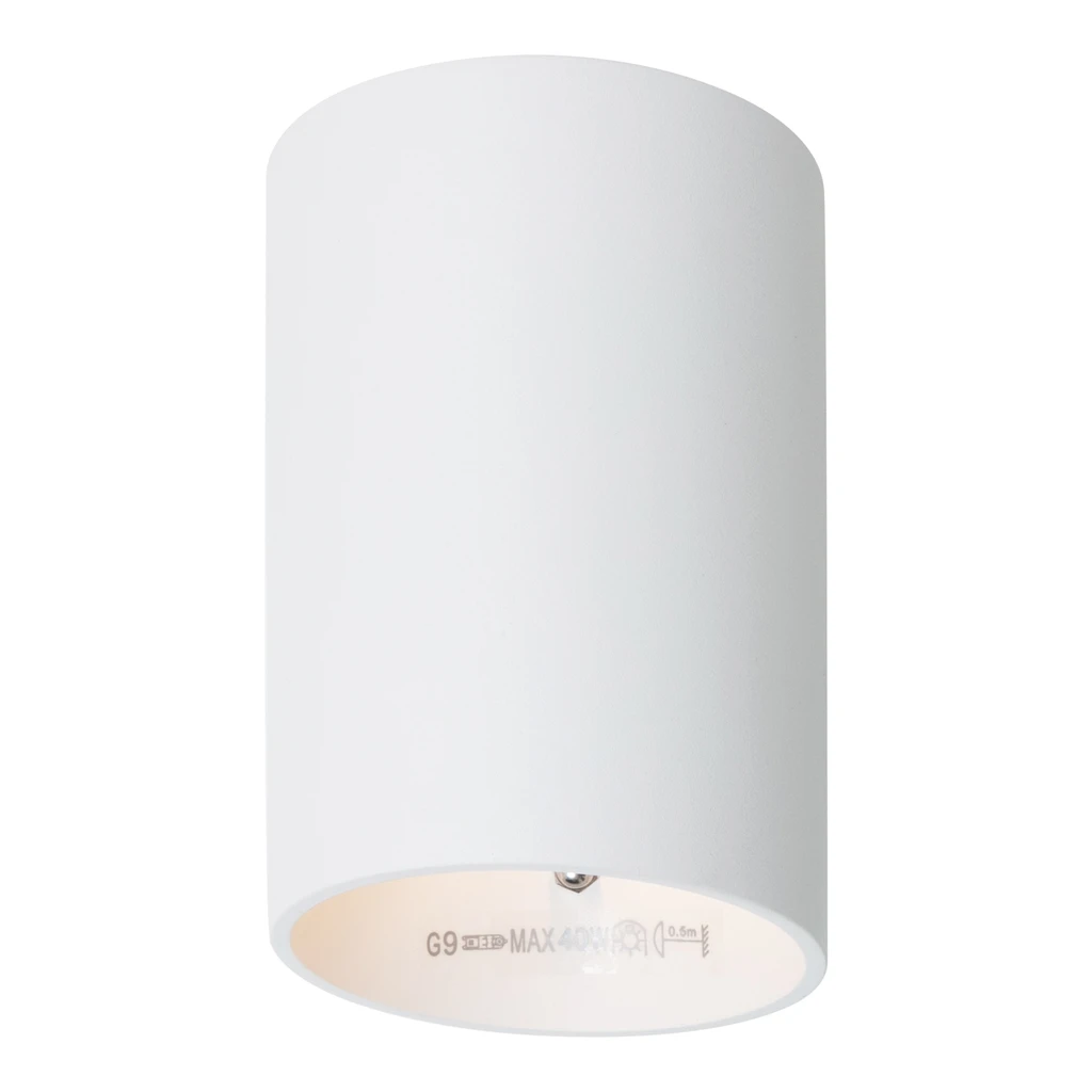 Biele nástenné svietidlo v tvare valca SLICE WL