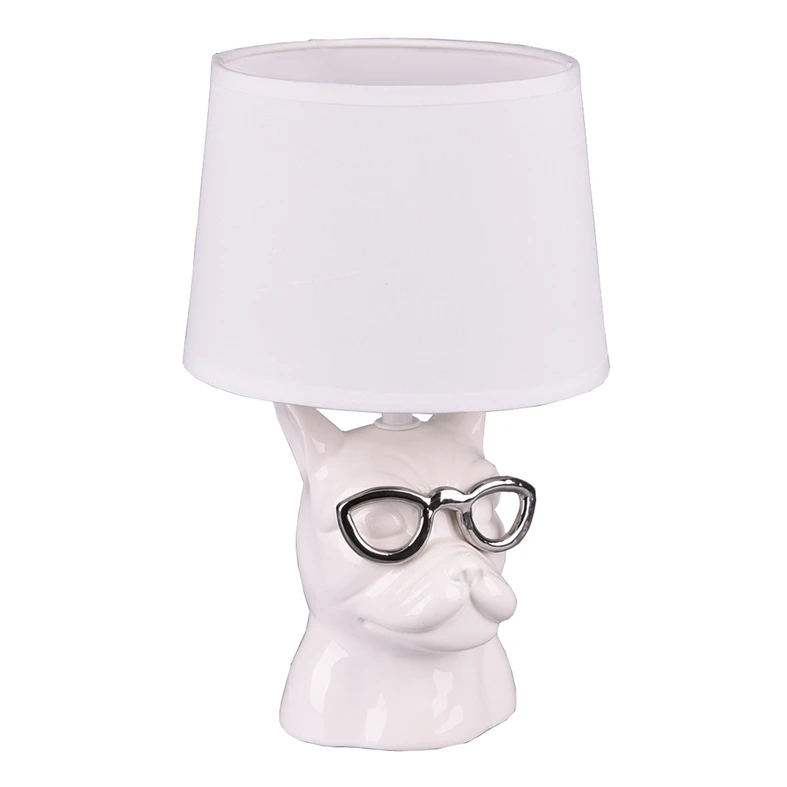 Dizajnová stolná lampa keramická biela DOSY