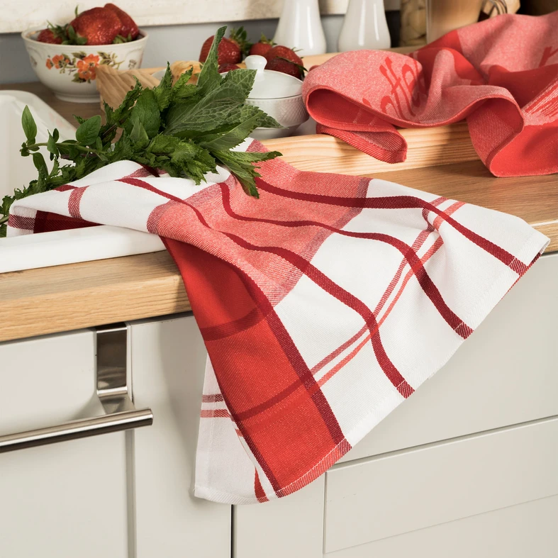 Kuchynská utierka KRATI, červená 50x70 cm