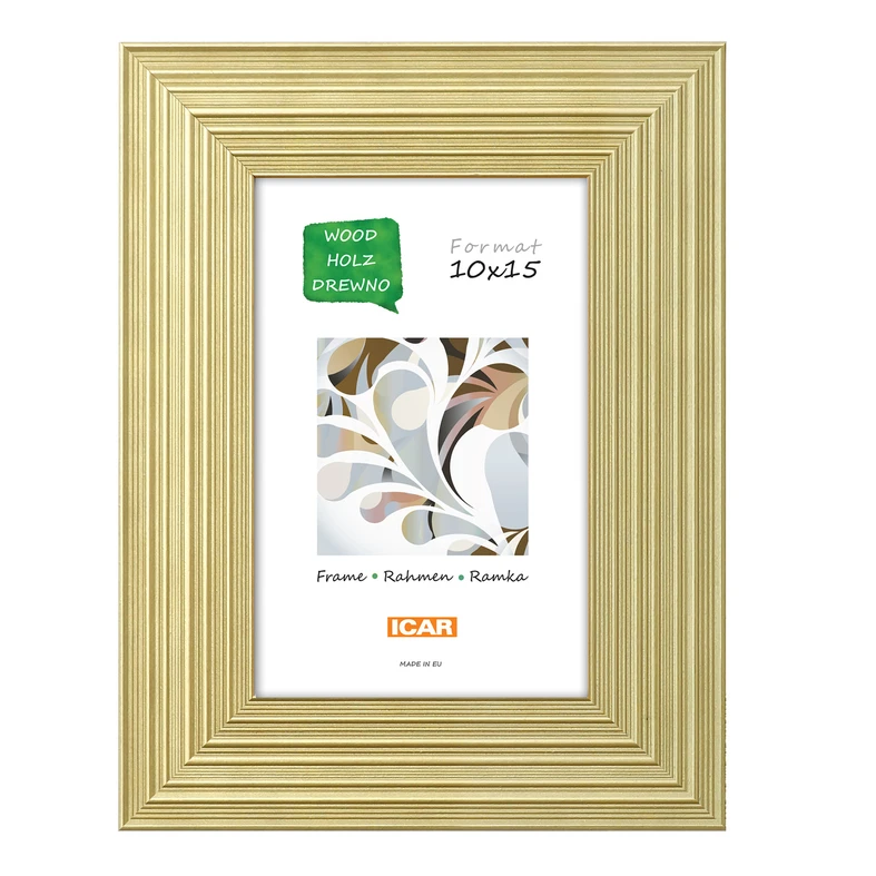 Drevený zlatý rám na fotografiu 10x15 cm