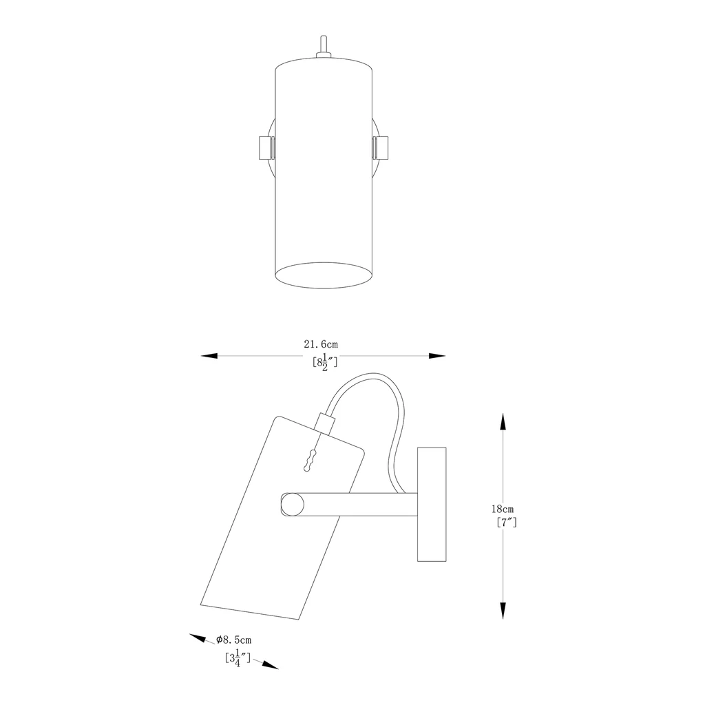 Niewielkie wymiary kinkietu RESI sprawiają, że odnajdzie się wewnątrz większości pomieszczeń, a oryginalny design łączy funkcjonalność z stylizacją zbliżoną do montowanych pod sufitem spotów i reflektorów.