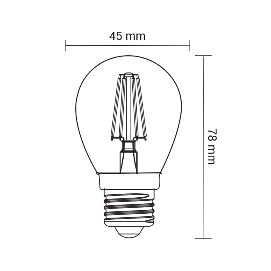 Žiarovka LED E27 4W teplá farba ORO-E27-G45-FL-CLARO-4W-WW