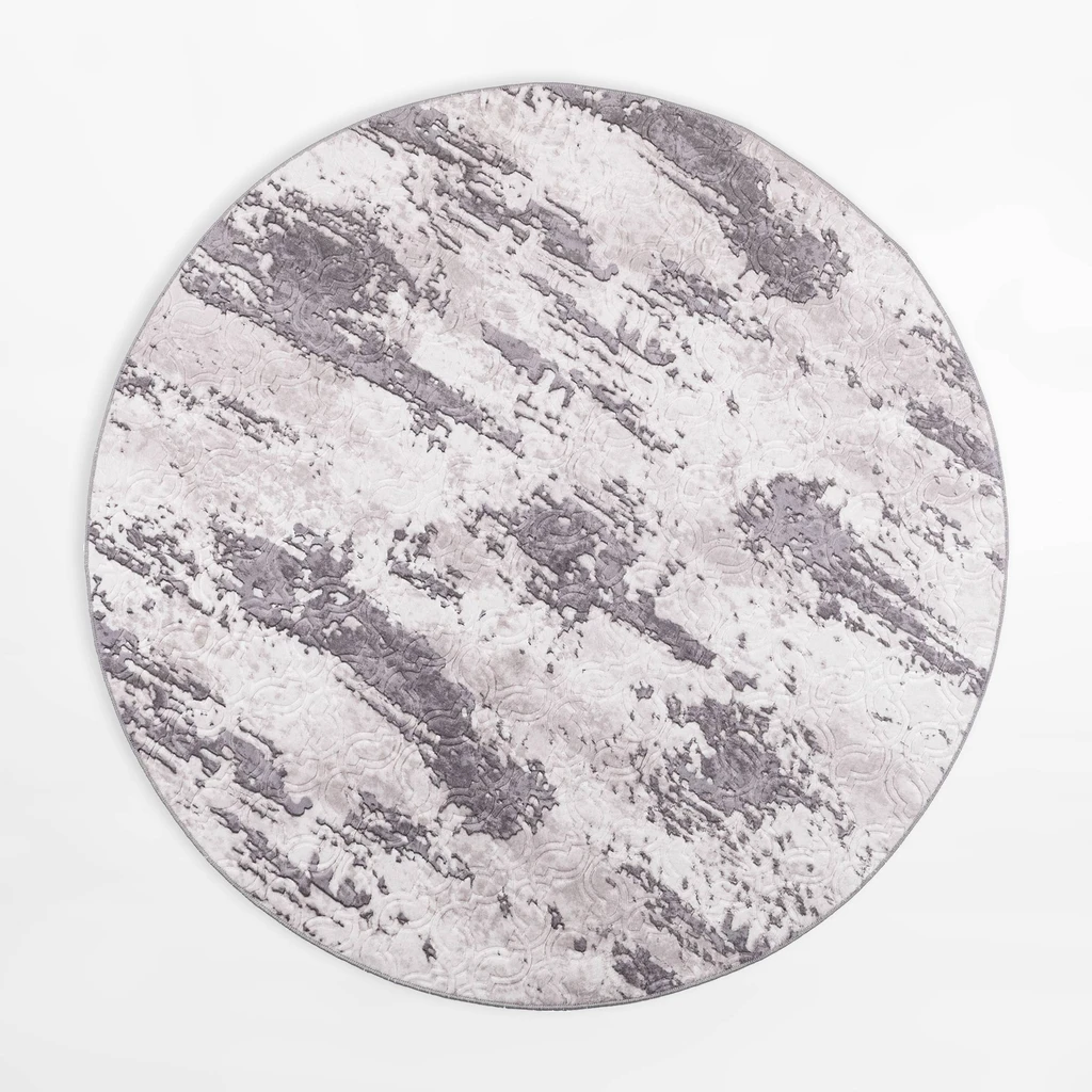Retro koberec VISION, sivo-antracitový, okrúhly, 120 cm