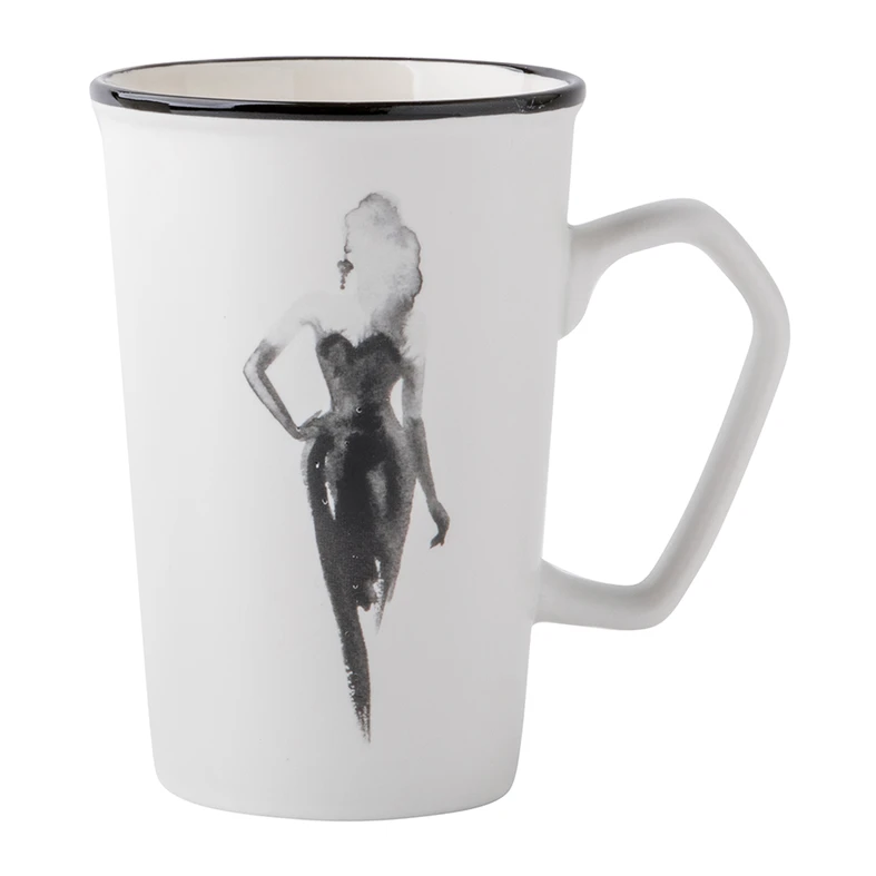 Veľký bielo-čierny hrnček 410 ml