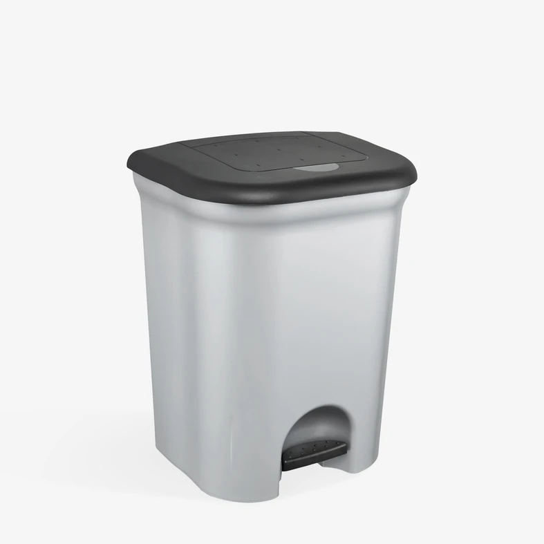 Dwukomorowy pojemnik na śmieci z pokrywą i pedałem