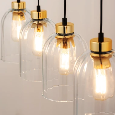 Závesné svietidlo so 4 priehľadnými tienidlami SATIPO 4