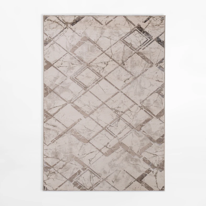 Koberec SPAZZIO s kosoštvorcovým vzorom, krémový, 120x170 cm
