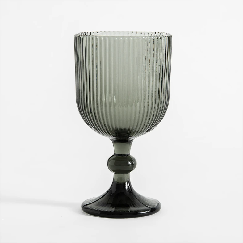 Sivý pohár vrúbkované sklo 330 ml