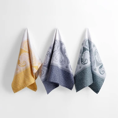 Kuchynská utierka z egyptskej bavlny bielo-tmavomodrá ANKARA 50x70 cm