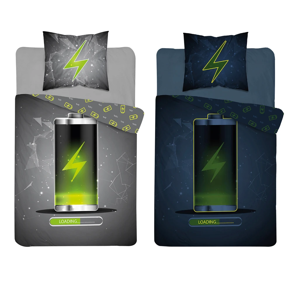 Detské obliečky so svietiacim efektom FLUO BATÉRIA 160x200 cm