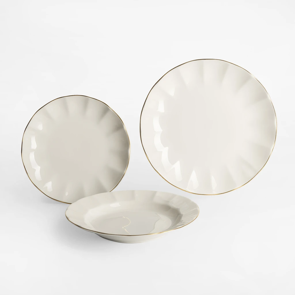 Jedálenská súprava v štýle glamour PERLA, 18 dielna