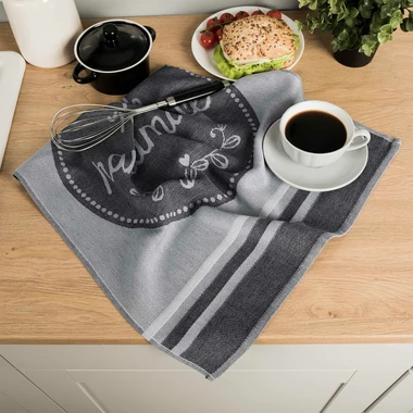 Kuchynská utierka HANDMADE, sivá 50x70 cm