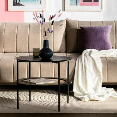 Geometrická velúrová obliečka na vankúš fialová JONES 45x45 cm