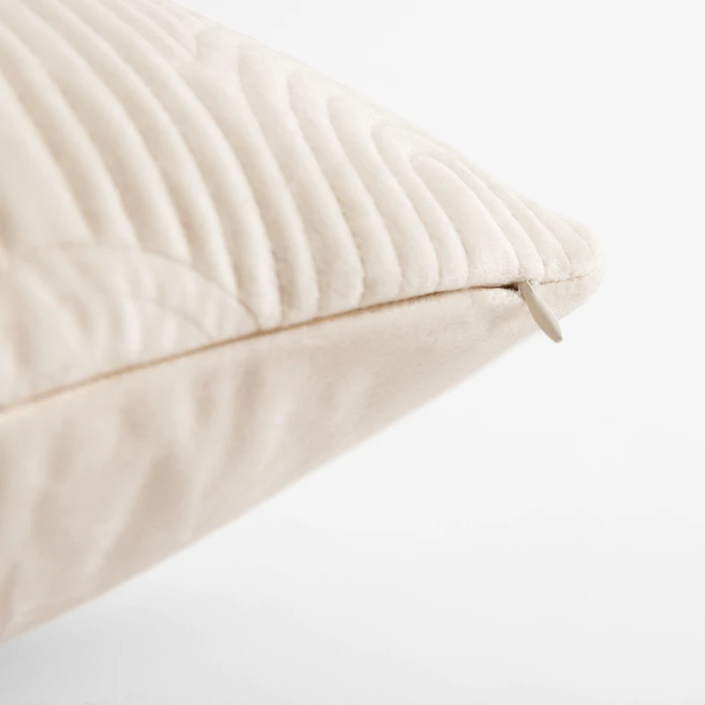 Geometrická velúrová obliečka na vankúš krémová JONES 45x45 cm