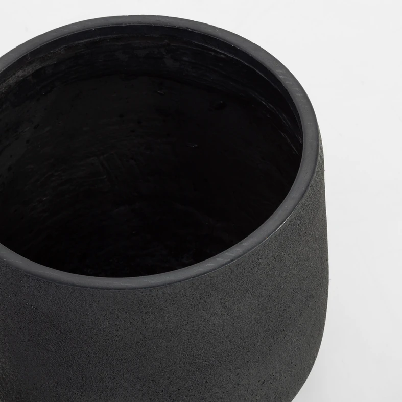 Súprava 2 čiernych kvetináčov