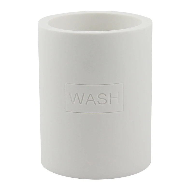 Kúpeľňový pohár na zubné kefky biely 10 cm