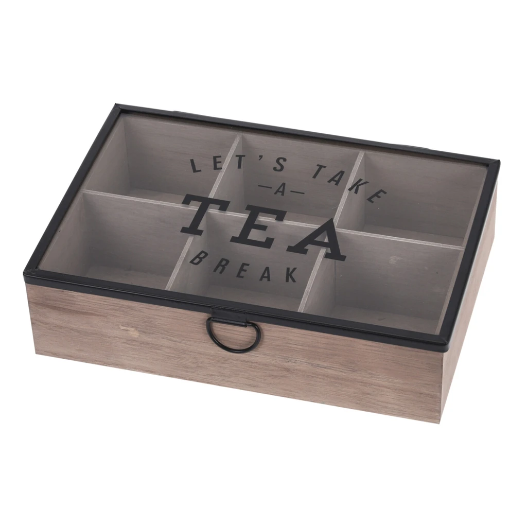 Krabička na čaj so 6 komorami