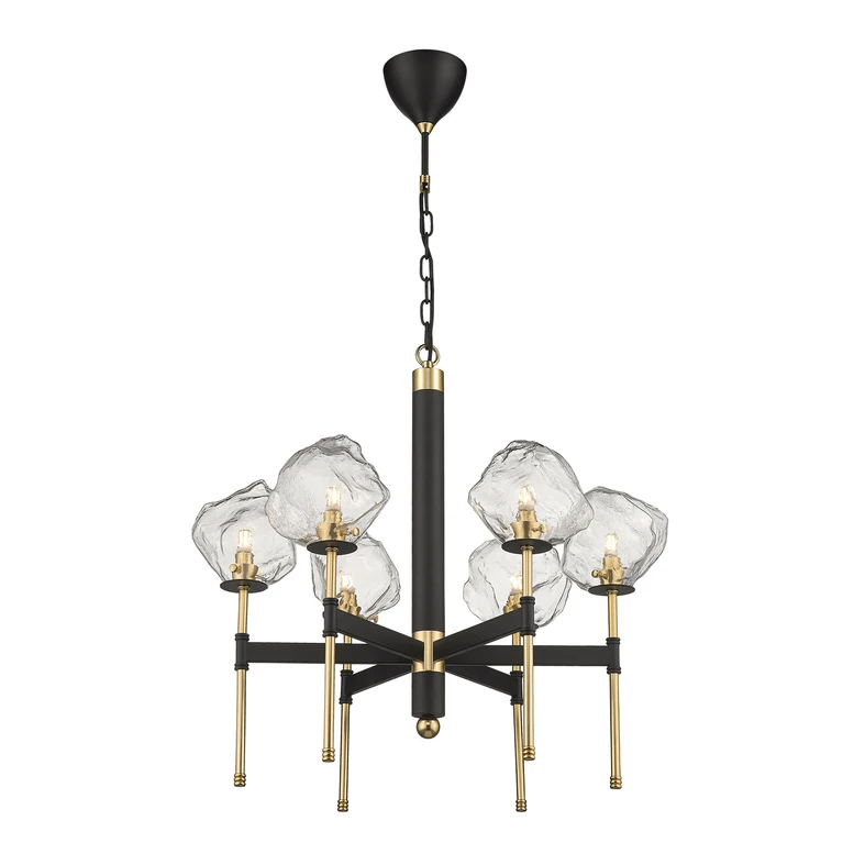 Čierno-zlatý luster ROCK 66 cm